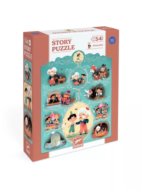 Djeco Mese puzzle Pinokkió 54 db-os - Pinocchio