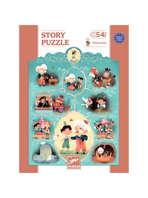Djeco Mese puzzle Pinokkió 54 db-os - Pinocchio