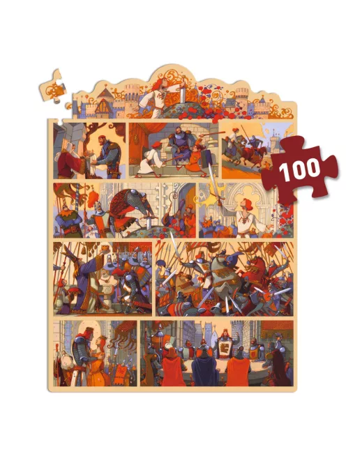 Djeco Mese puzzle Artúr király 100 db-os - The King Arthur