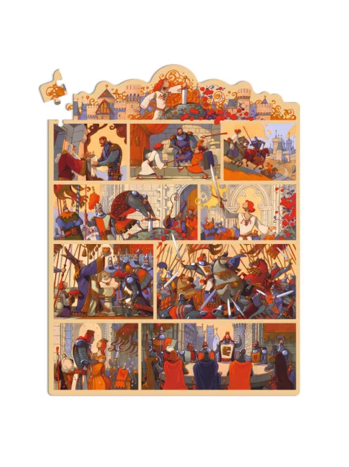 Djeco Mese puzzle Artúr király 100 db-os - The King Arthur