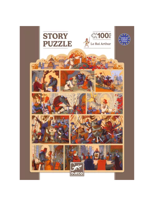 Djeco Mese puzzle Artúr király 100 db-os - The King Arthur