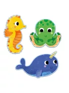 Djeco Primo puzzle A tengerben, 4, 6, 9 db-os - In the sea