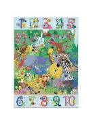 Djeco Megfigyeltető puzzle Dzsungelben 1-10-ig 54 db-os - 1 to 10 Jungle