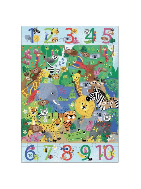 Djeco Megfigyeltető puzzle Dzsungelben 1-10-ig 54 db-os - 1 to 10 Jungle