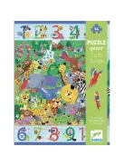 Djeco Megfigyeltető puzzle Dzsungelben 1-10-ig 54 db-os - 1 to 10 Jungle