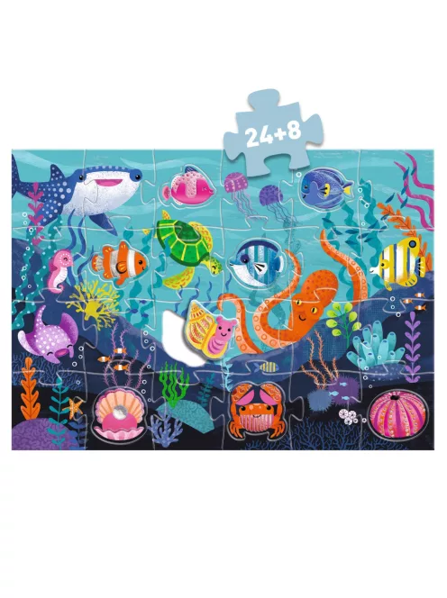 Djeco Óriás puzzle Tengerlakók 24+8 db-os - Taktilo sea