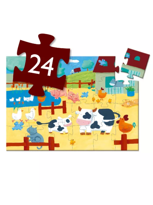 Djeco Formadobozos puzzle - Bocik és tehenek