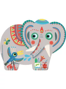 Djeco Formadobozos puzzle Haathee Asian elephant - 24pcs