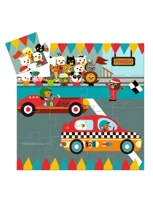 Djeco Formadobozos puzzle - Versenyautó