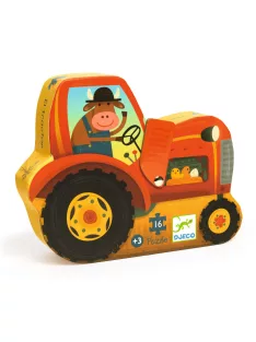 Djeco Formadobozos puzzle Traktor 16 db-os - The tractor