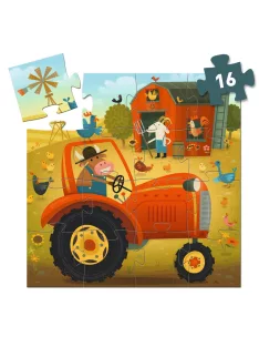 Djeco Formadobozos puzzle Traktor 16 db-os - The tractor