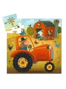Djeco Formadobozos puzzle Traktor 16 db-os - The tractor