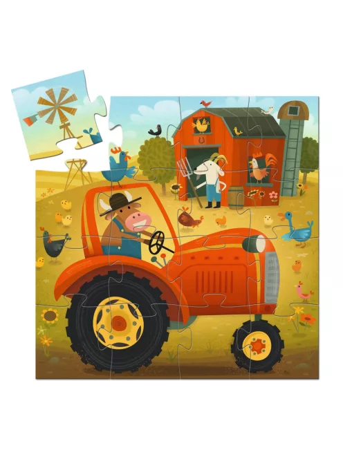 Djeco Formadobozos puzzle Traktor 16 db-os - The tractor