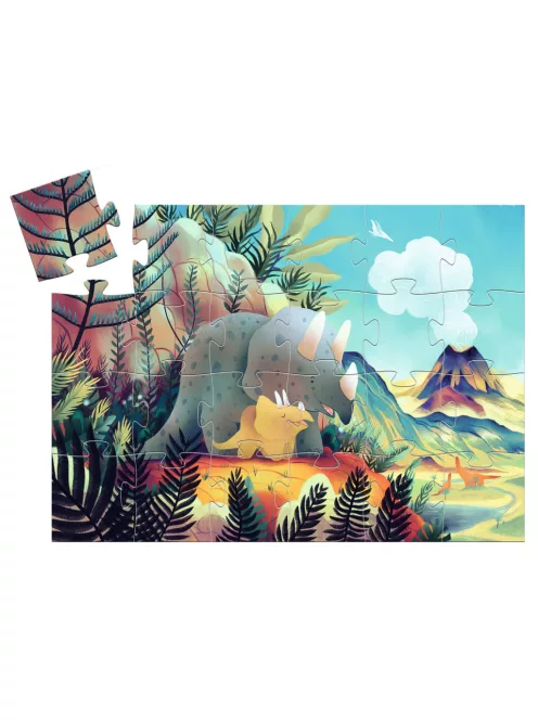Djeco Formadobozos puzzle Teo a kis dínó 24 db-os - Teo the dino