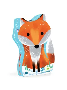  Djeco Formadobozos puzzle Gyömbér a kis róka 24 db-os - Ginger little fox