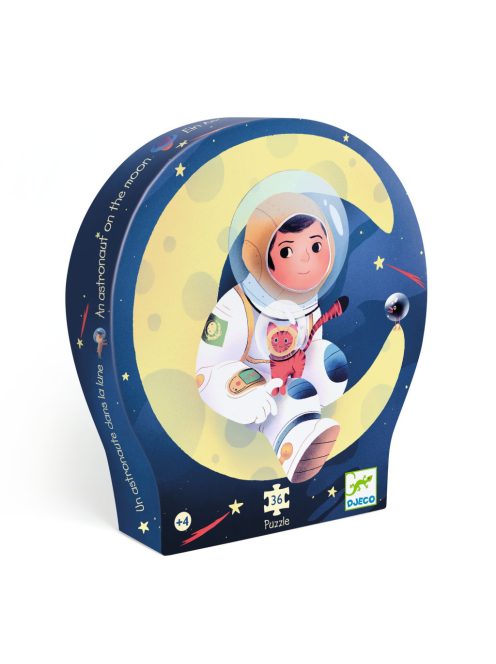 Djeco Formadobozos puzzle Űrhajós a holdon 36 db-os - An astronaut on the moon