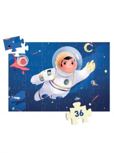   Djeco Formadobozos puzzle Űrhajós a holdon 36 db-os - An astronaut on the moon