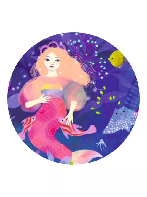 Djeco Formadobozos puzzle Ella a sellő 36 db-os - Ella the mermaid