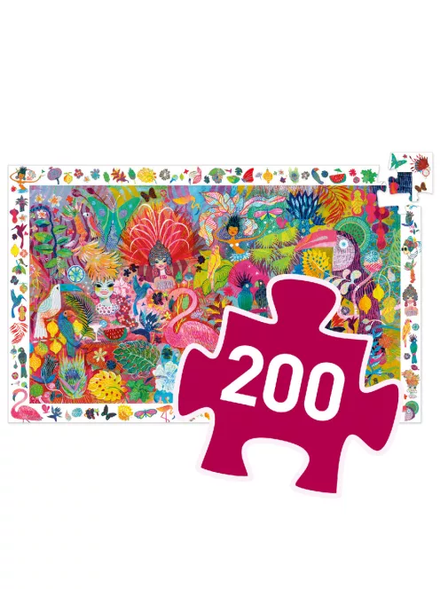 Djeco Megfigyeltető puzzle Riói karnevál 200 db-os - Rio Carnival