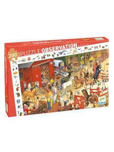   Djeco Megfigyeltető puzzle Lovaglás 200 db-os - Horse riding