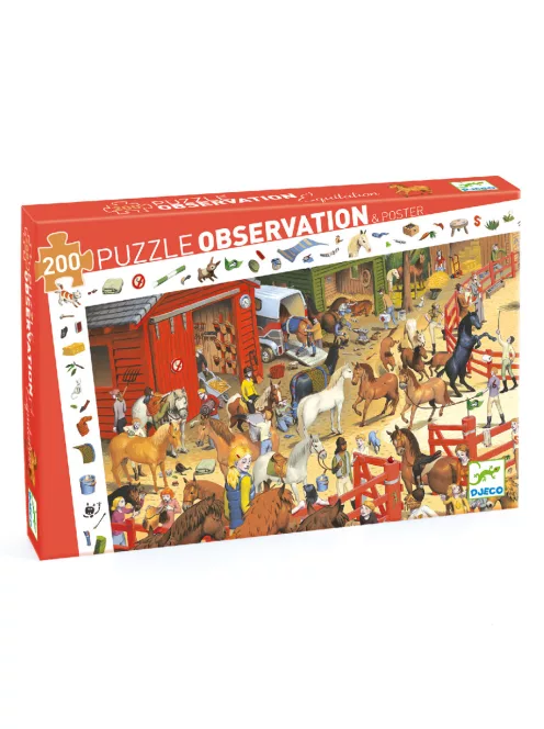 Djeco Megfigyeltető puzzle Lovaglás 200 db-os - Horse riding