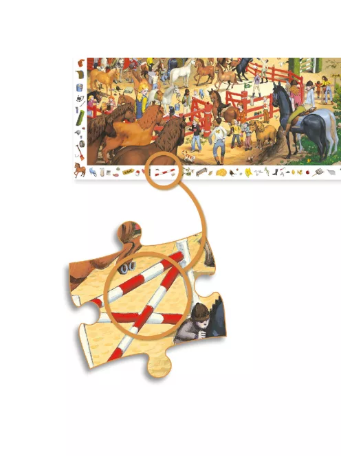 Djeco Megfigyeltető puzzle Lovaglás 200 db-os - Horse riding