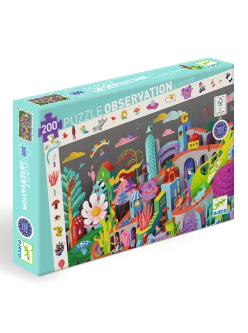 Djeco Megfigyeltető puzzle Őrült város 200 db-os - Crazy Town