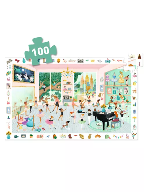 Djeco Megfigyeltető puzzle Balett iskola 100 db-os - The dance school
