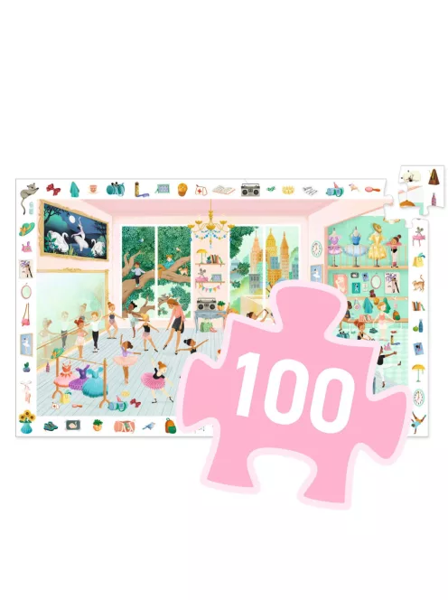 Djeco Megfigyeltető puzzle Balett iskola 100 db-os - The dance school