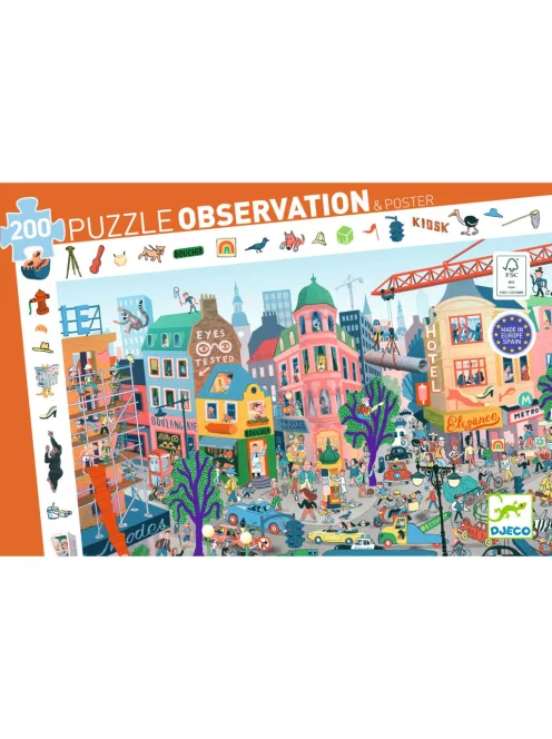 Djeco Megfigyeltető puzzle A város 200 db-os - The city