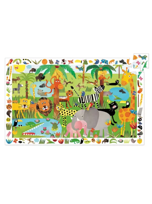 Djeco Megfigyeltető puzzle Dzsungel 35 db-os - Jungle