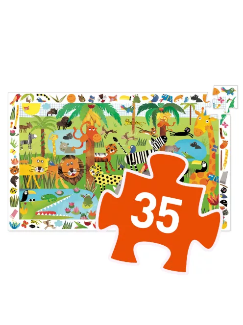 Djeco Megfigyeltető puzzle Dzsungel 35 db-os - Jungle