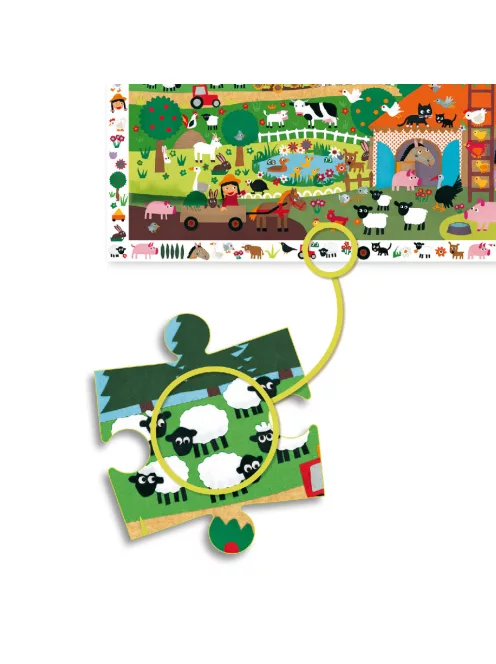Djeco Megfigyetetlő puzzle A farm 35 db-os - The farm