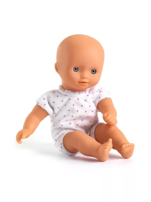 Djeco Játékbaba Mini 20 cm - Barbara mózeskosárral