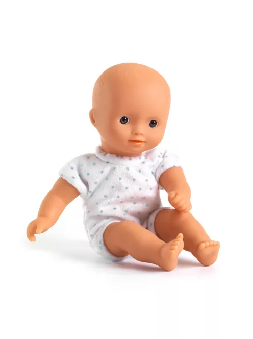 Djeco Játékbaba Mini 20 cm - Sasha mózeskosárral