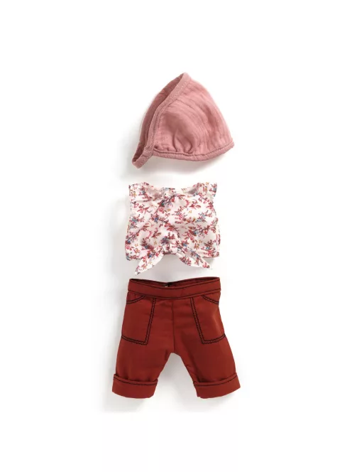 Djeco Pomea Játékbaba kiegészítő babaruha Bordó - Outfit Burgundy