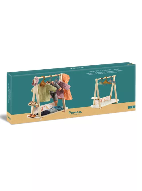 Djeco Pomea Nagy ruhafogas 3 vállfával - Large clothes rack 3 hangers