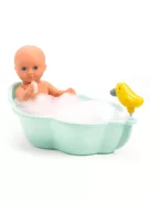 Djeco Fürdőkád játékbabáknak - Kék, sárga madárral