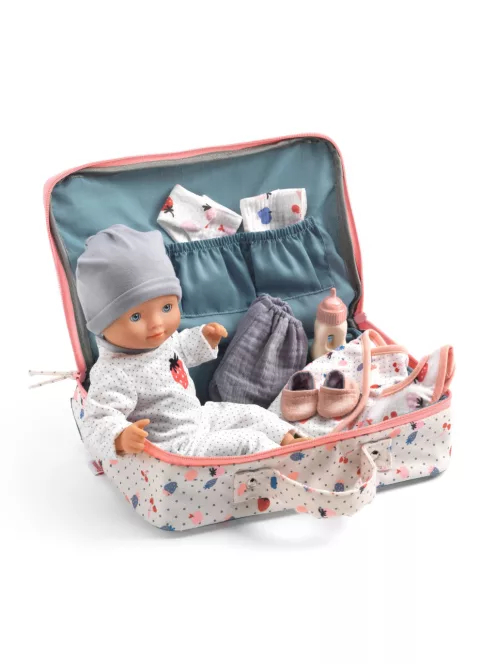 Djeco Játékbaba kiegészítőkkel Vani bőröndje - Vanille's suitcase
