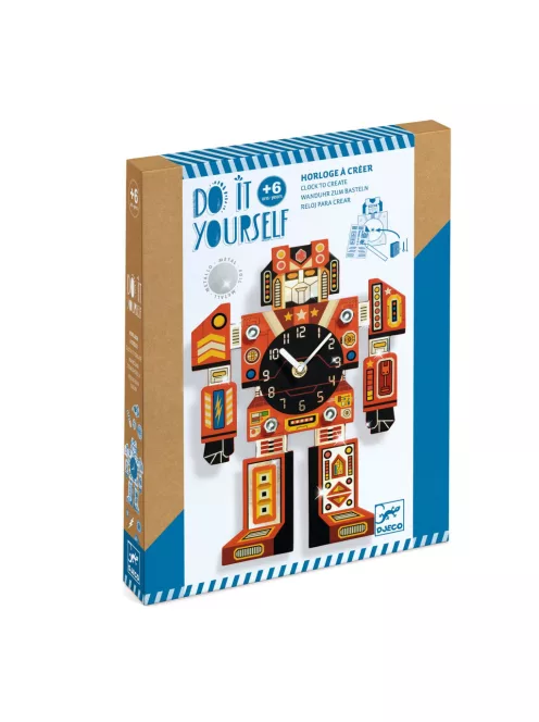 Djeco Design by Csináld magad! Falióra fiúszobába IdőRobi - Robotime