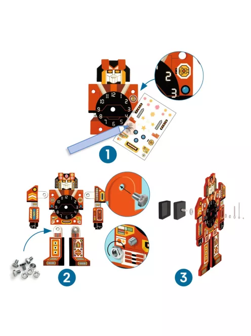 Djeco Design by Csináld magad! Falióra fiúszobába IdőRobi - Robotime