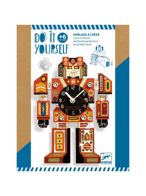 Djeco Design by Csináld magad! Falióra fiúszobába IdőRobi - Robotime