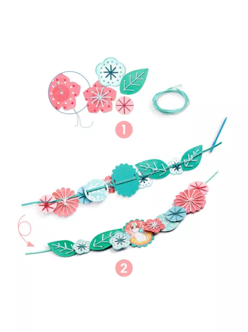 Djeco Design by Csináld magad! Papírékszer hímzett vírágokból - Flora