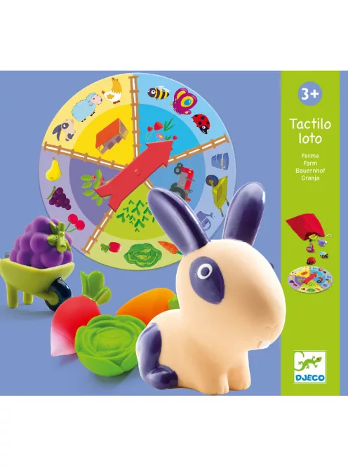 Djeco Társasjáték Tapintható képeslottó - Tactilo loto, farm