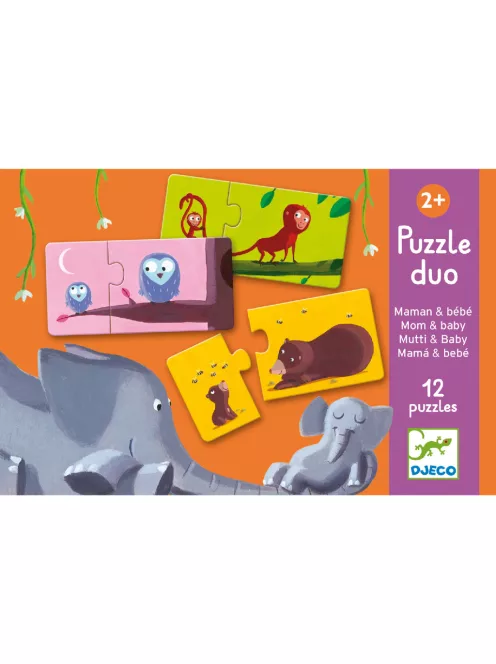 Djeco Párosító puzzle Mama-baba - Mom and baby