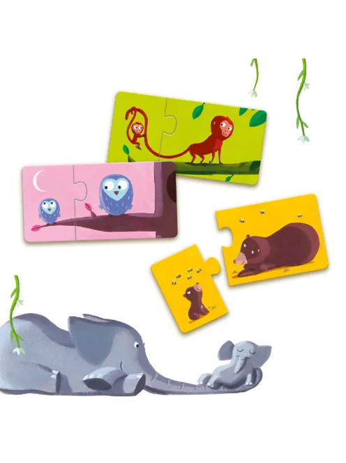 Djeco Párosító puzzle Mama-baba - Mom and baby