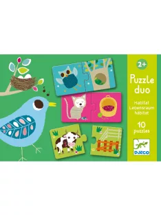 Djeco Párosító puzzle Ki hol lakik - Habitat