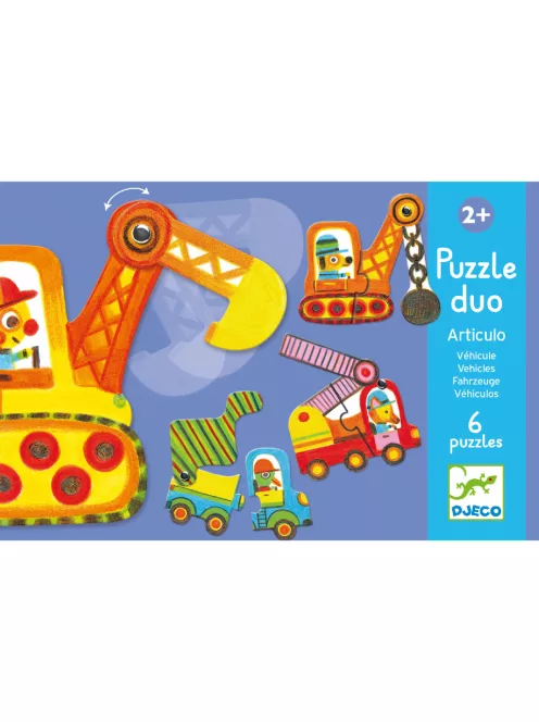 Djeco Párositó puzzle Munkagépek - Articulo vehicles