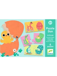 Djeco Párosító puzzle Kié a tojás 12 db-os - Funny eggs