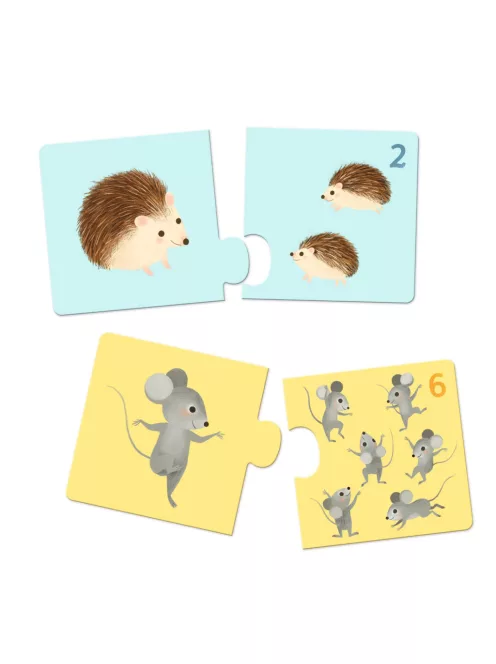 Djeco Párosító puzzle Kié a kölyök 24 db-os - Baby animals